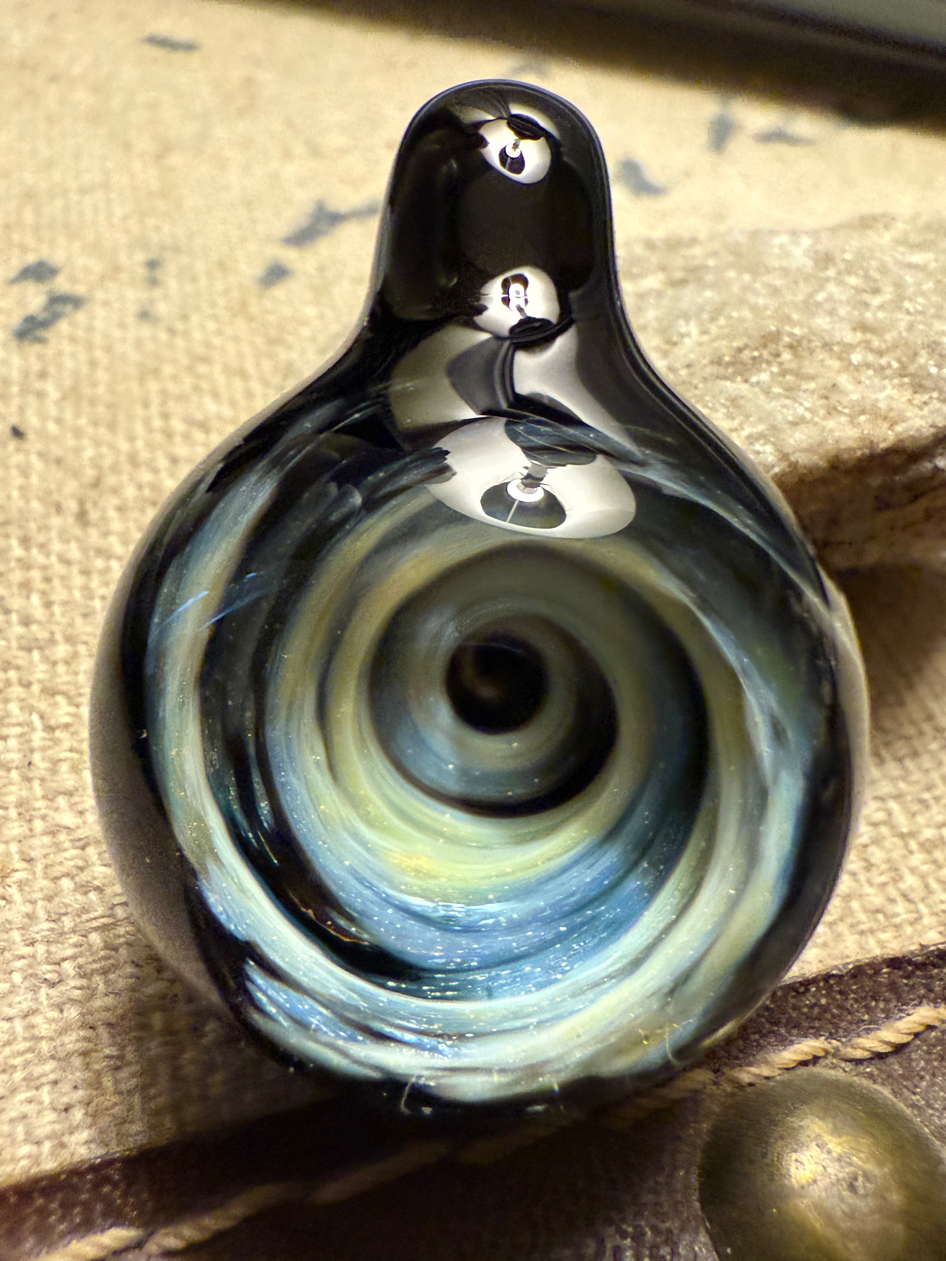 Silver fumed vortex pendant